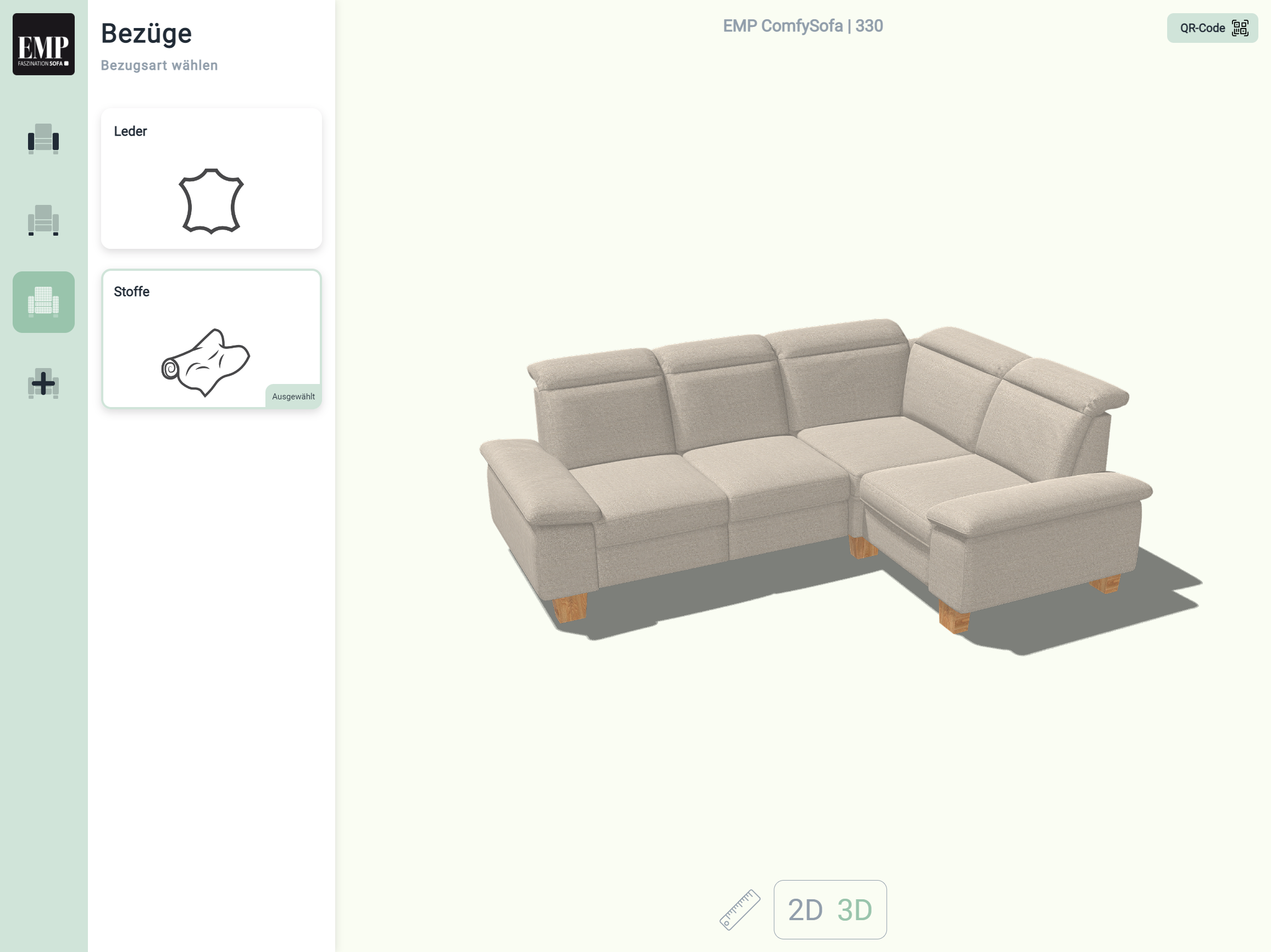 Sofa vor der Konfiguration